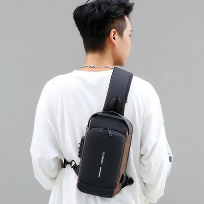 Newest Men Anti Theft Chest Bag Shoulder USB Charging Crossbody Package School Short Trip Messengers Gym Men's Sling Sports Pack