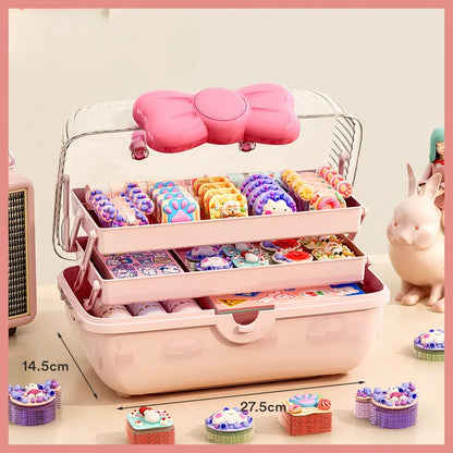 Multi-layer Girls' Hair Accessories Storage Box Hairpin Organizer Large Capacity Jewelry Case Head Rope Headband Display Rack