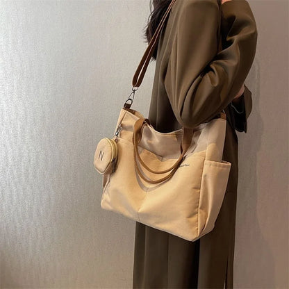 Vintage Style Waterproof Messenger Bag Women Student Satchels Nylon Shoulder Bag Korean Fashion Tote bag Academy style handbag