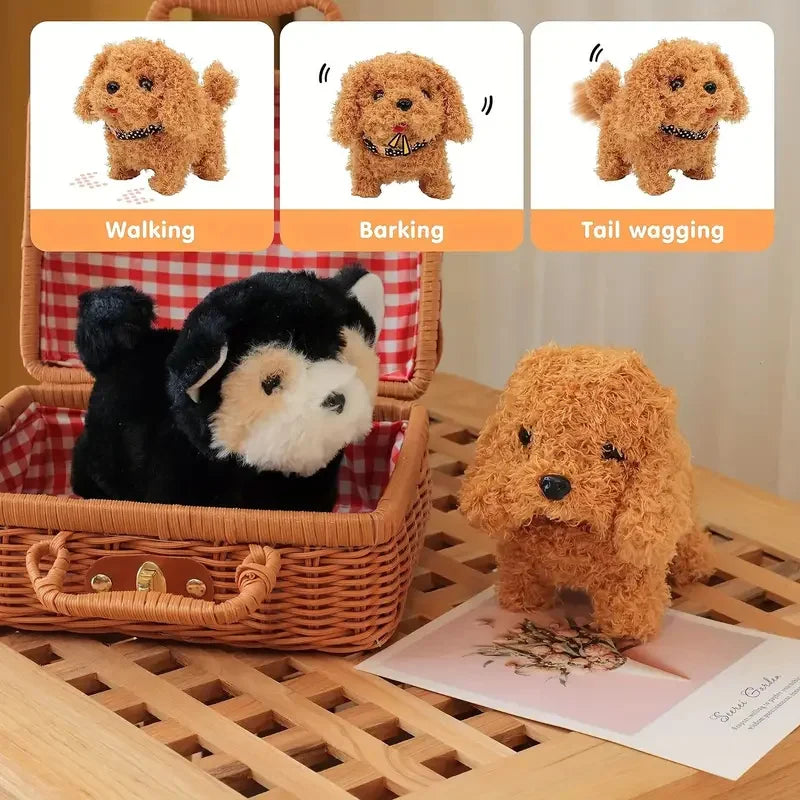 Baby Toy Dog That Walks Barks Tail Wagging Plush Interactive Electronic Pets Puppy Montessori Toys for Girls Boys Christmas Gift