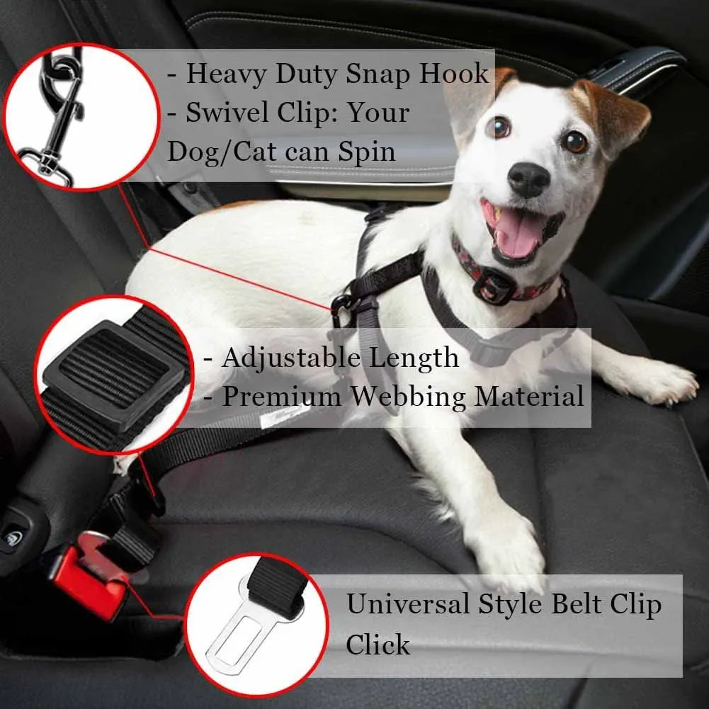 Cat Car Seat Belt Dog Accessories Adjustable Harness Lead Leash Small Medium Travel Clip Puppy Collar Leash Pet Items Dog Harnes