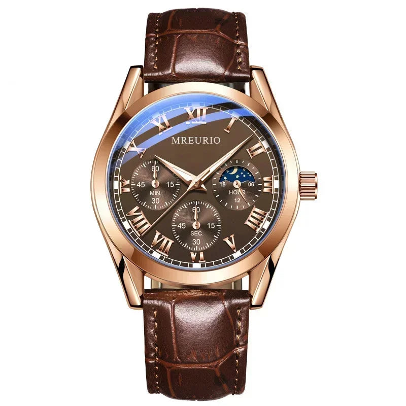 Luxury Brand Watch Men Quartz Watches Relogio Masculino Leather Strap Business Wristwatches Dropshipping Часы Мужские Reloj