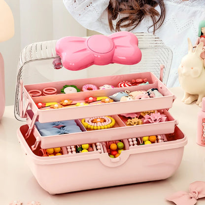 Multi-layer Girls' Hair Accessories Storage Box Hairpin Organizer Large Capacity Jewelry Case Head Rope Headband Display Rack