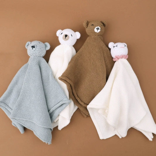 Multifunction Baby Appease Towel Small Pacify Blanket Soft Breathable Animal Soother for Soothing and Entertaining QX2D