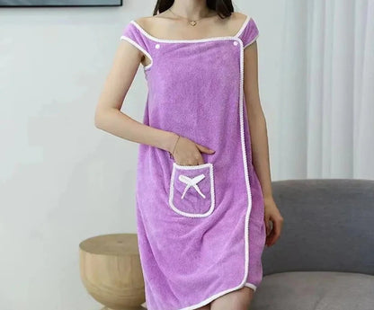 2024 Coral Velvet Bath Skirt Soft Absorbent Thickened with Edging Adult Women Chest Wrapped Wearable Bath Towel