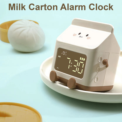 1Pc Multi-Function Alarm Clocks Milk Box Shape Digital Clock Rechargeable Mini Countdown Timer for Student Office Office Workers