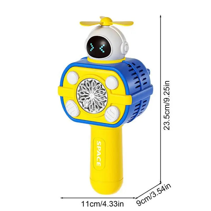 Handheld Fan Space Soap Bubble Gun Machine With LED Lights Fully Automatic Electric Bubble Blowing Machine Outdoor Kids Toys