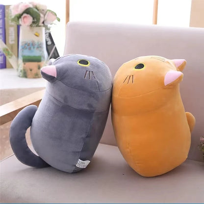 25CM Lovely Cartoon Cat Dolls Stuffed Soft Animal Kitten Plush Pillow Toys Kawaii White Black Cat Gift for Boys Girls