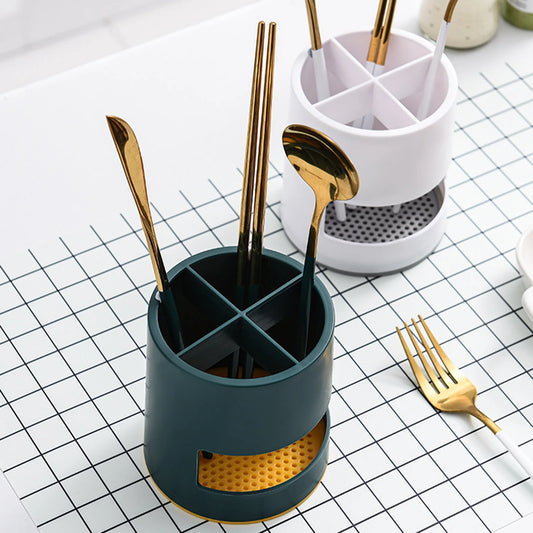 Chopsticks Holder Tube Fork Spoon Cutlery Drain Storage Rack Tableware Containers Organizer Kitchen Tools