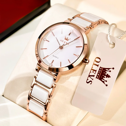 JSDUN Fashion Elegant Watch for Women Japanese Movement Ceramics Strap Luxury Ladies Bracelet Quartz Watches Gifts Reloj Mujer