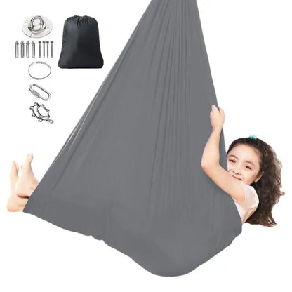 Kids Hammock Swing Portable Swing Hammock Chair Elastic Sensory Camping Yoga Hammock Swing For Kids Adults Indoor Outdoor Toys