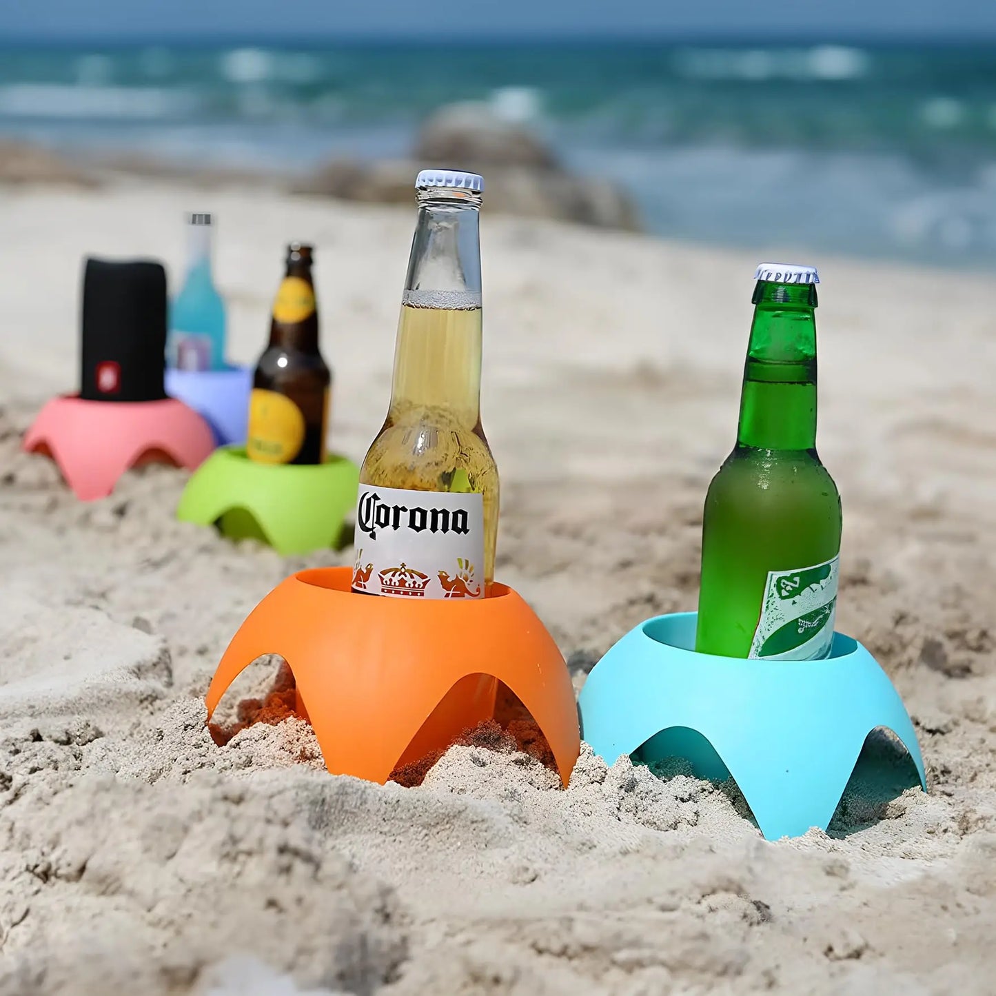 Beach Cup Holders Beach Trip Supplies Gear Essentials Must Haves Sand Drink Holder For Vacation Women Gifts 5pcs