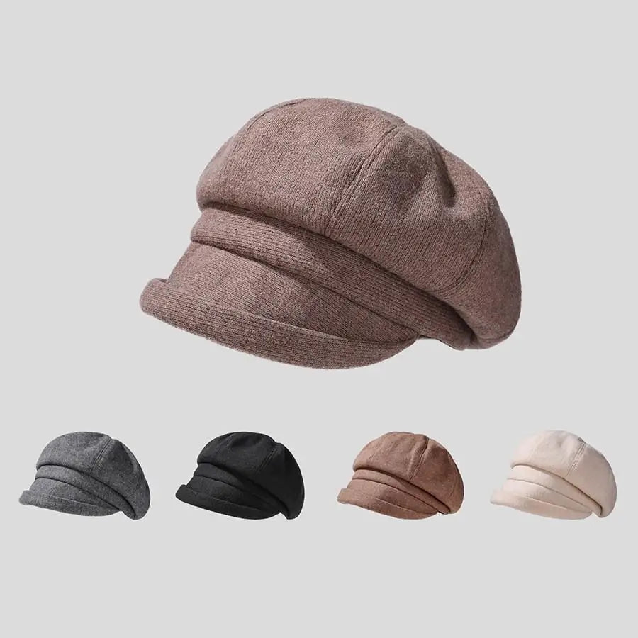 Newsboy Cap Hat Women Winter Autumn Casual Octagonal Hats For Women Retro Beret Fashion Solid Color Beret Gorro Korean New