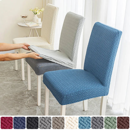 Twill Jacquard Dining Chair Cover Dustproof Elastic Soft  Seat Covers Seat Slipcover Suitable for Kitchen Room Living Home Decor