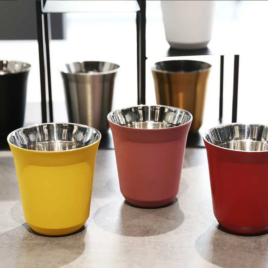 80ML Espresso Mugs Stainless Steel Coffee Milk Water Drink Breakfast Cups 304 Insulated Double Wall Dishwasher Safe