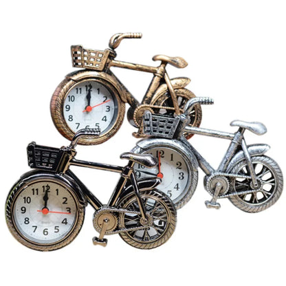 Creative Retro Bicycle Alarm Clock Office Bedside Table Living Room Home Clock Gifts Crafts  Clock  Wall Decor  Wall  Modern