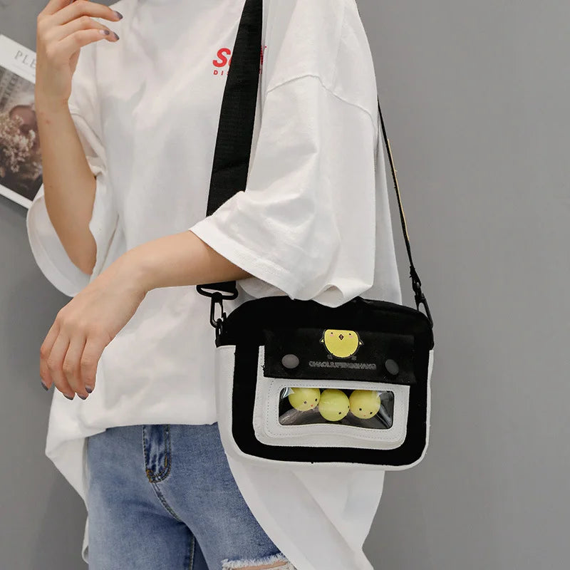 Female Canvas Bag Cartoon Chicken Messenger s For Women Student Cute Girl Shoulder  Ladies Shopping Handbag Crossbody