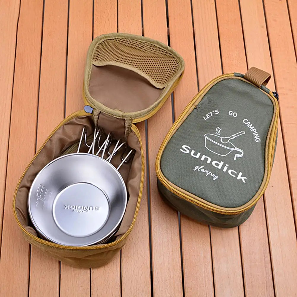 Camping Cookware Kitchen Cooking Utensil Organizer Portable BBQ Storage Bag Travel Tableware Storage Bag Pouch Outdoor Supplies