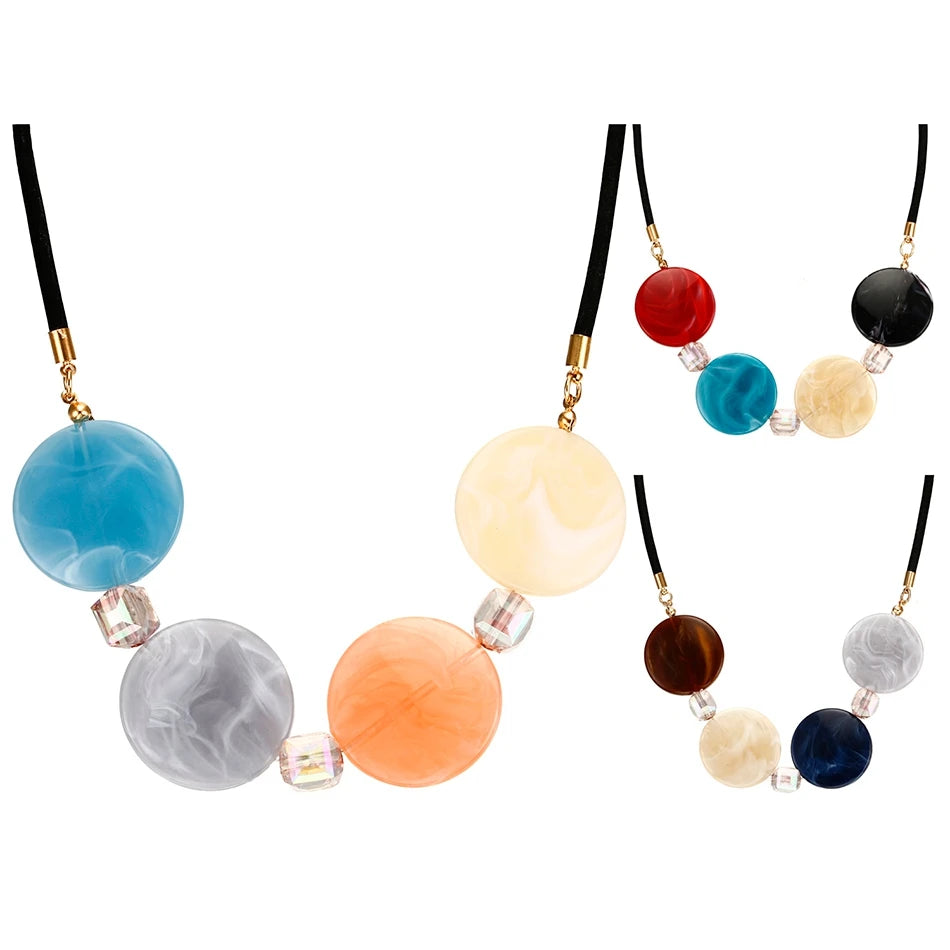 Women's Candy Color Necklace for Women Crystal Necklaces & Pendants Acrylic Statement Necklace New Fashion Jewelry Gifts NR089