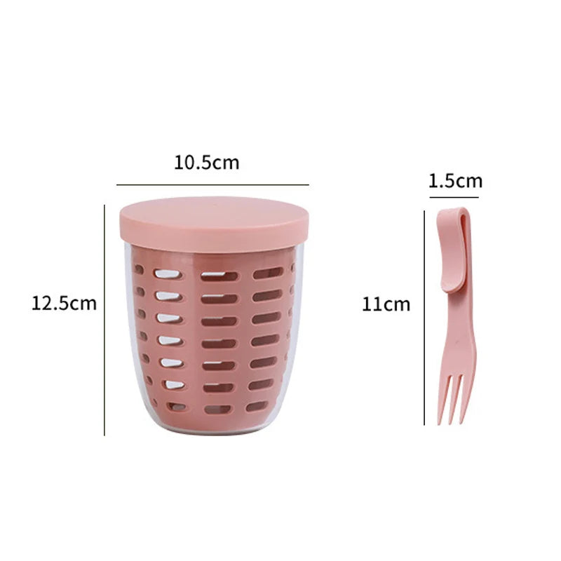 Portable Breakfast Cups Yogurt Salad Cereal Nut Fruitful Cup Container Set with Fork Food Storage Bento Box Lunch