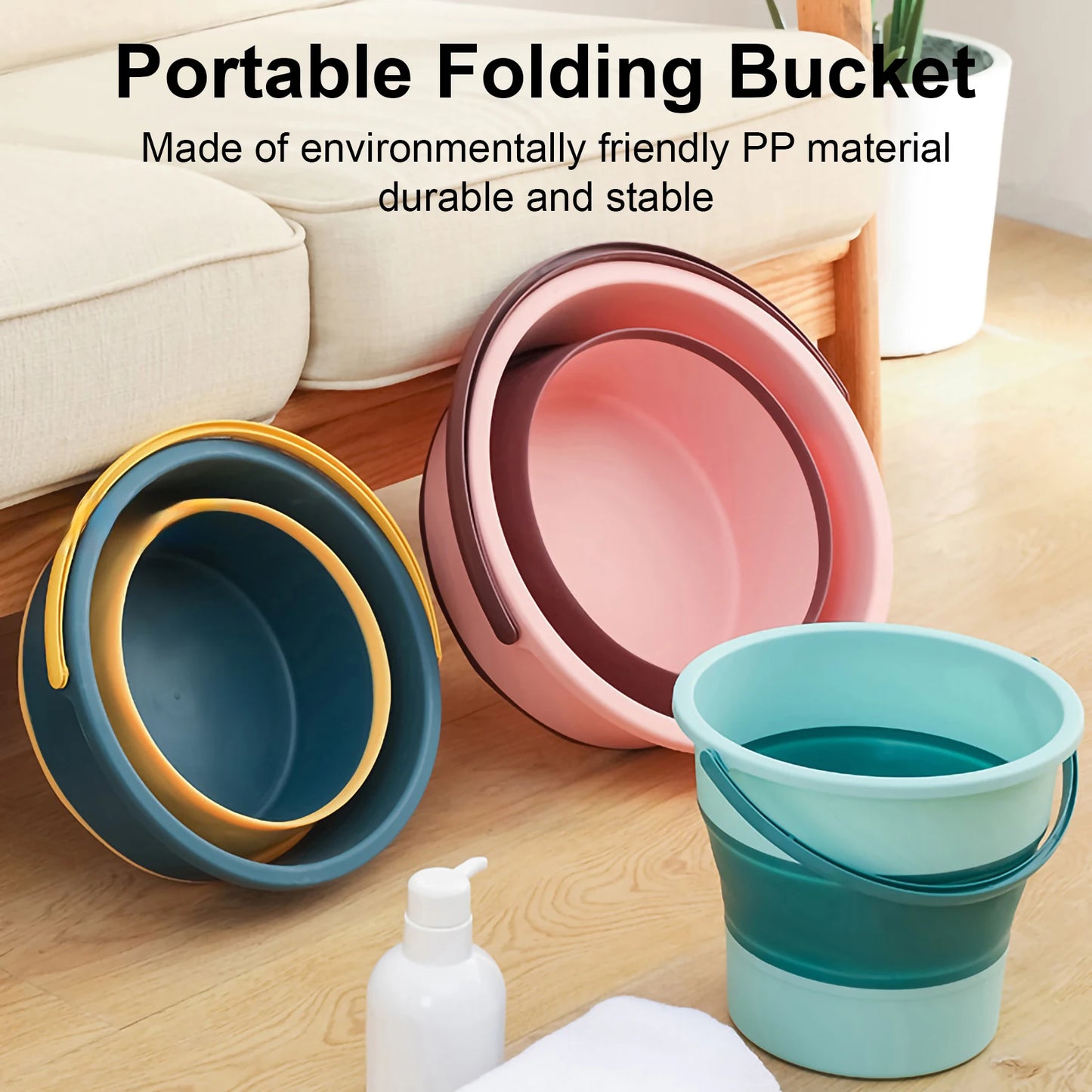 Household Portable Folding Bucket Multifunctional Thickened Bucket Camping Car Wash Bucket Fishing Laundry Bucket Kitchen Tools