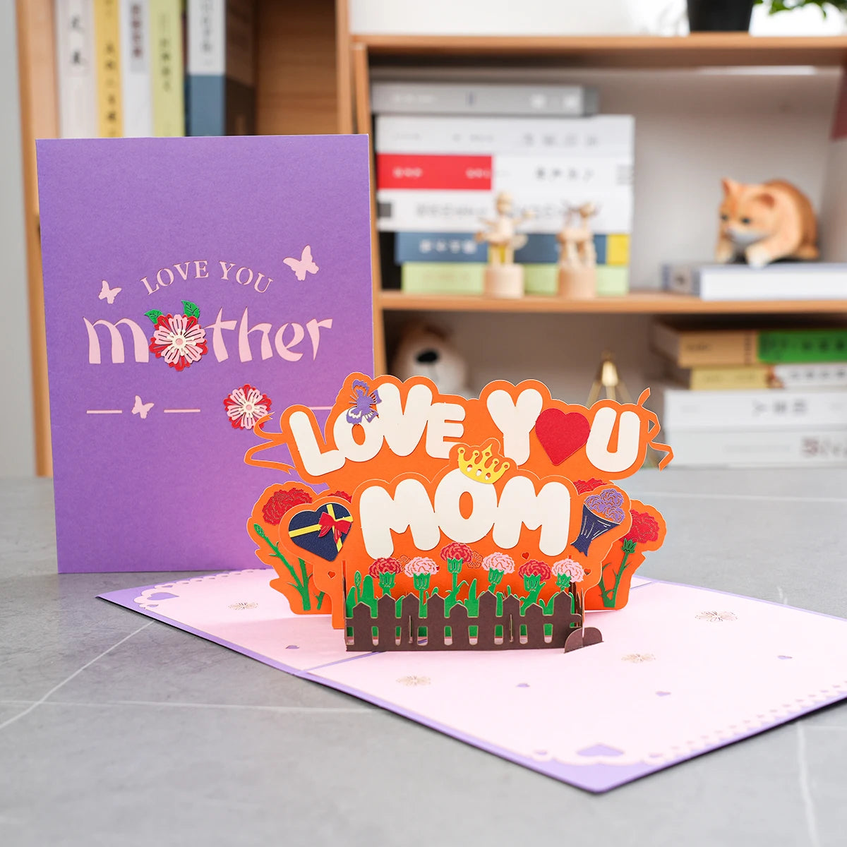 Happy Mothers Day Greeting Card Pop Up 3D Gift for Mom