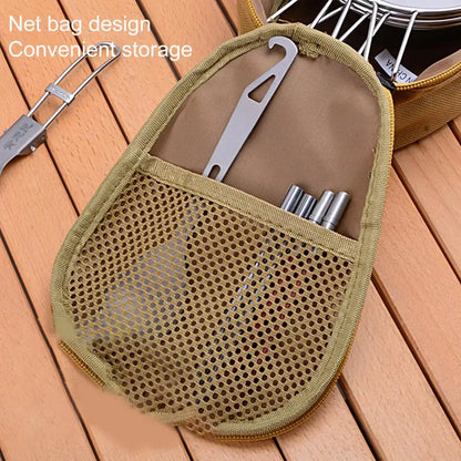 Camping Cookware Kitchen Cooking Utensil Organizer Portable BBQ Storage Bag Travel Tableware Storage Bag Pouch Outdoor Supplies