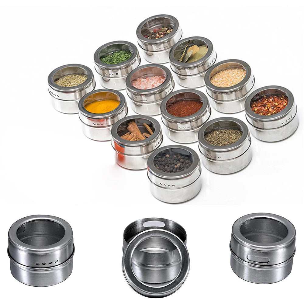 Outdoor Portable Travel Picnic Barbecue Camping Equipment Seasoning Jar Stainless Steel Spice Salt Kitchen Cooking Utensils