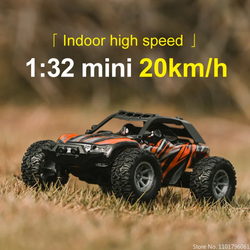 1/32 RC Car 2.4G Mini High-speed Remote Control Car for S801 S802 Boys Kids Gift Built-in Dual Led Lights Car Shell Luminous Toy