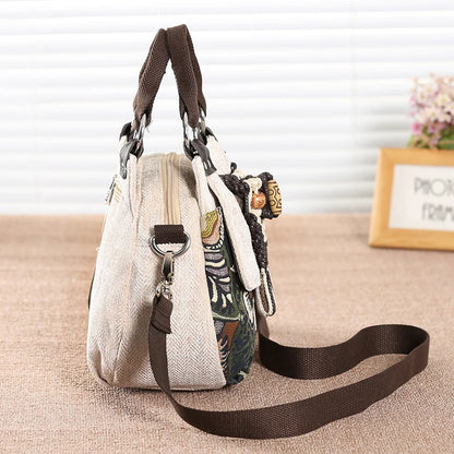 MOTAORA New Vintage Messenger Handbag Ladies Large Capacity Crossbody Tote Bags Women Chinese National Style Canvas Shoulder Bag