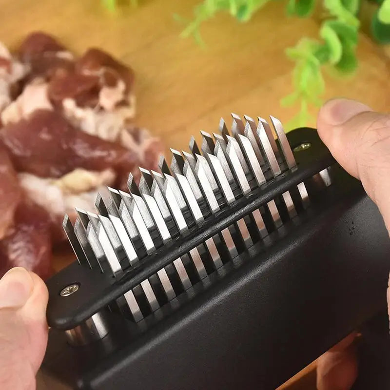 1PC Retractable Stainless Steel Meat Needle Softener Tenderizer 48 Blades Kitchen Cooking Steak Hammer Pounder Tools Meat Beater