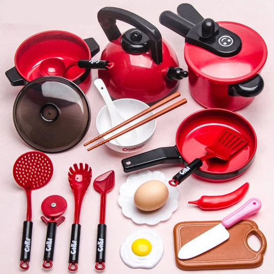 Children Kitchen Toys Simulation Kitchen Toys Set Cookware Fruits Cutting Kitchen Accessories Cooking Toys for Kids Girls Gifts