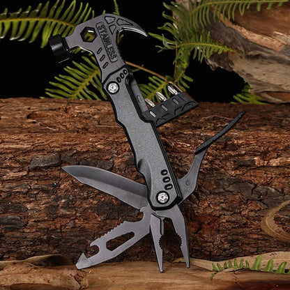 This multi-functional tool combines a wrench, hammer, folding pliers, and other EDC essentials into one convenient package. It's a versatile hand tool suitable for various tasks.