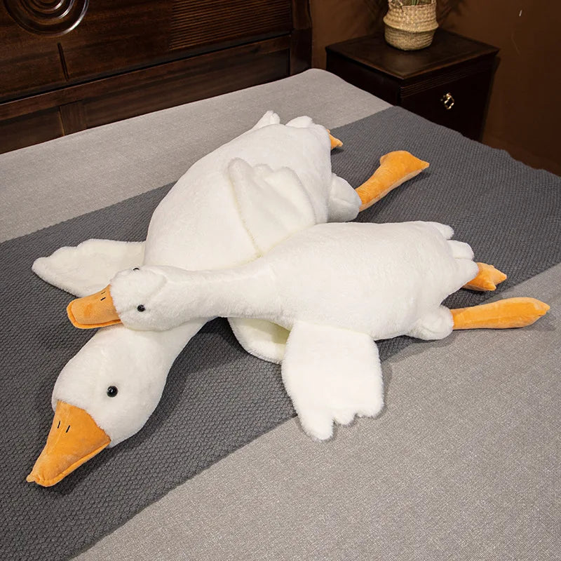 Big Size Fluffy Duck Plush Toys Sleep Pillow Cute Animal Stuffed Swan Goose Plush Dolls Floor Mat Kids Girls Birthday Gift