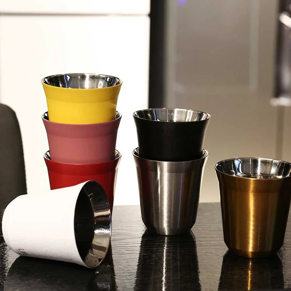 80ML Espresso Mugs Stainless Steel Coffee Milk Water Drink Breakfast Cups 304 Insulated Double Wall Dishwasher Safe