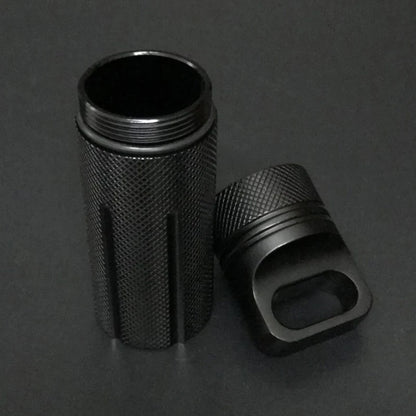 Aluminum Alloy Airtight Pill Container Bottle Portable Outdoor EDC Single Chamber Capsule Holder Waterproof Medicine Case Box