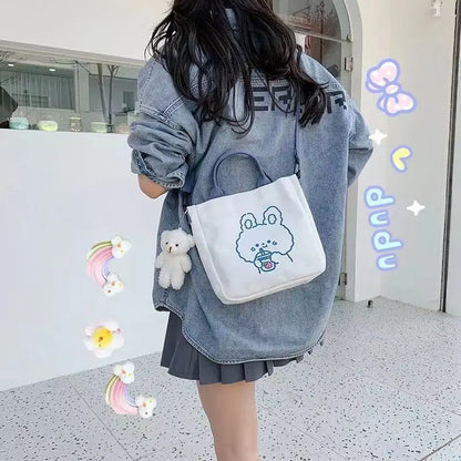 Large Female Tote Bag Canvas Fabric Shoulder Bag Women's 2022 Big Casual Canvas Bag Handbags for Women School Teenager Ladies