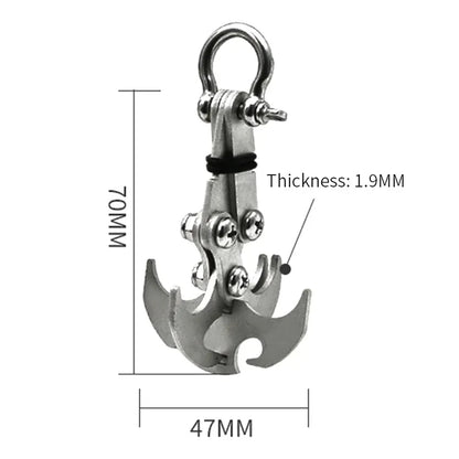 Folding Gravity Grab Hook Outdoor Rock Climbing Rescue Claw Survival Mountaineering Hook Tool Multifunctional Stainless Steel