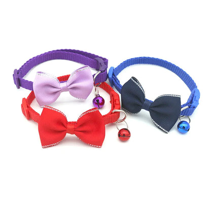 Pet Collars New Pet Bow Bell Collars Cute Cat Collars Pet Supplies Multicolor Adjustable Pet Dressing Tool Pet Accessories