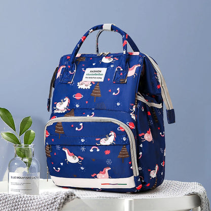 2024 New Large Capacity Mother Child Mom's Bag Outdoor Waterproof Oxford Fabric Backpack Baoma Baby Walking Bag Multi functional