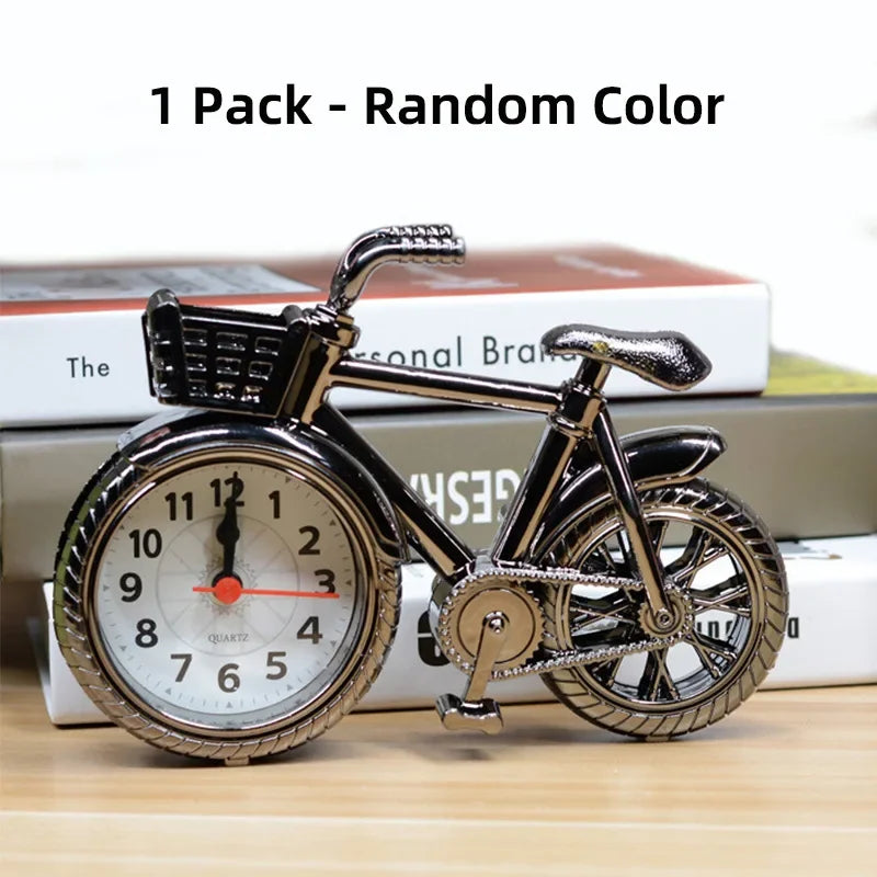 Creative Retro Bicycle Alarm Clock Office Bedside Table Living Room Home Clock Gifts Crafts  Clock  Wall Decor  Wall  Modern