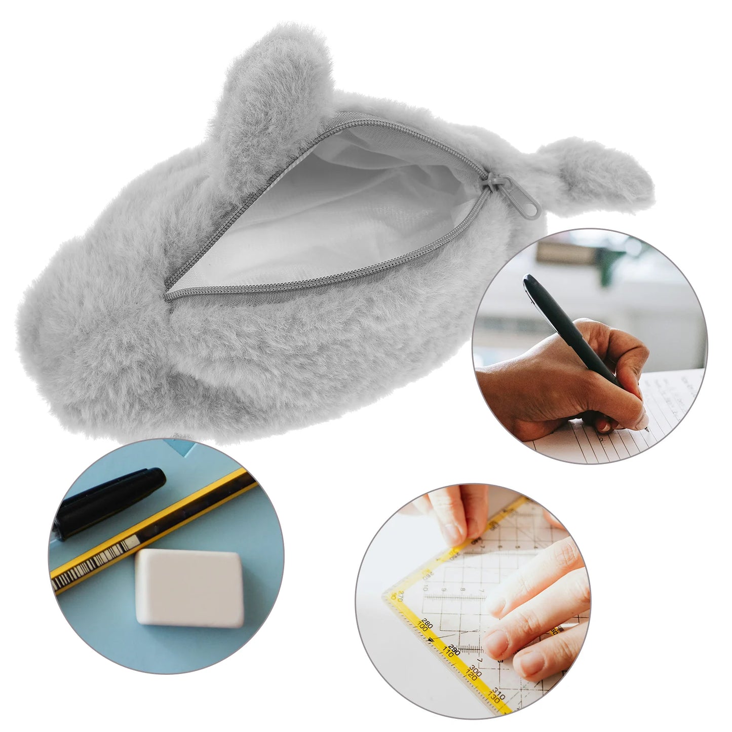 Stuffed Animal Pencil Case Pouch Cute Bag Stationery Girls Big Bags Middle School Student Cases for