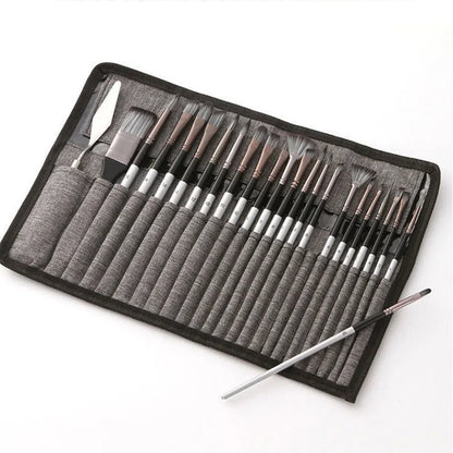 24 pcs/set Nylon Hair Pen Scrubbing Scraper Acrylic Painting Art Paint Brushes Wooden Handle Watercolor Paint Brush Supplies