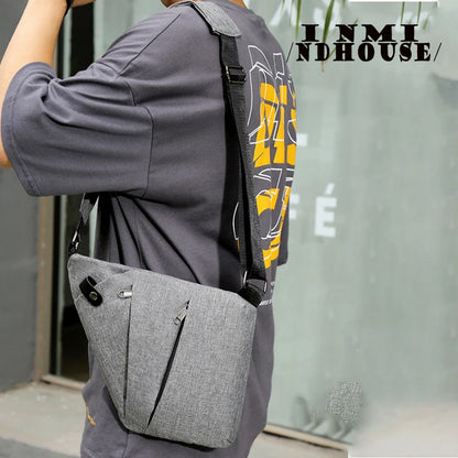 Chest Pack Messenger Sling Bags For Men Casual Canvas Small Zipper Crossbody Pouch Simple Small Crossbody Shoulder Bag Men Bag