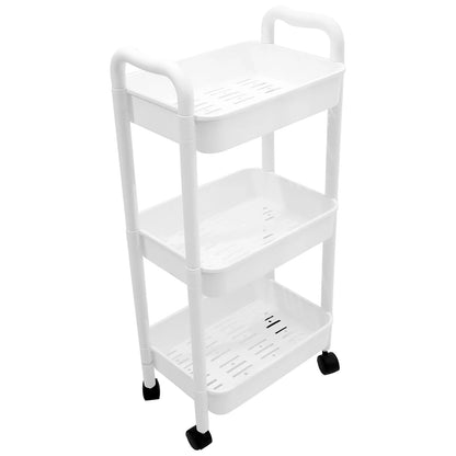 Plastic Movable with Handle Multi-Tier Rolling Cart Trolley Rolling Cart For Nursery Trolley Cart With Wheels Cart Organizer