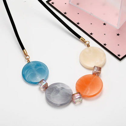 Women's Candy Color Necklace for Women Crystal Necklaces & Pendants Acrylic Statement Necklace New Fashion Jewelry Gifts NR089