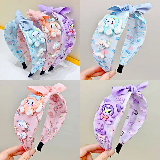 Anime Sanrio Kawaii Hair Band My Melody Cute Children's Headband Cartoon Cinnamoroll Wash Face Band Hair Accessories Kids Gifts