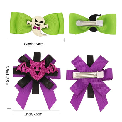 2/3Pcs/Set Halloween Bows Hair Clips Ghost Witch Hat Pumpkin Hairpins For Baby Girls Hairgrips Barrettes Party Hair Accessories