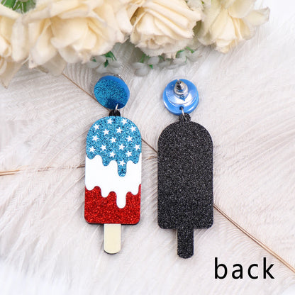 4th of July Independence Day Popsicle Dangle Earrings American Statement Acrylic Jewelry For Women