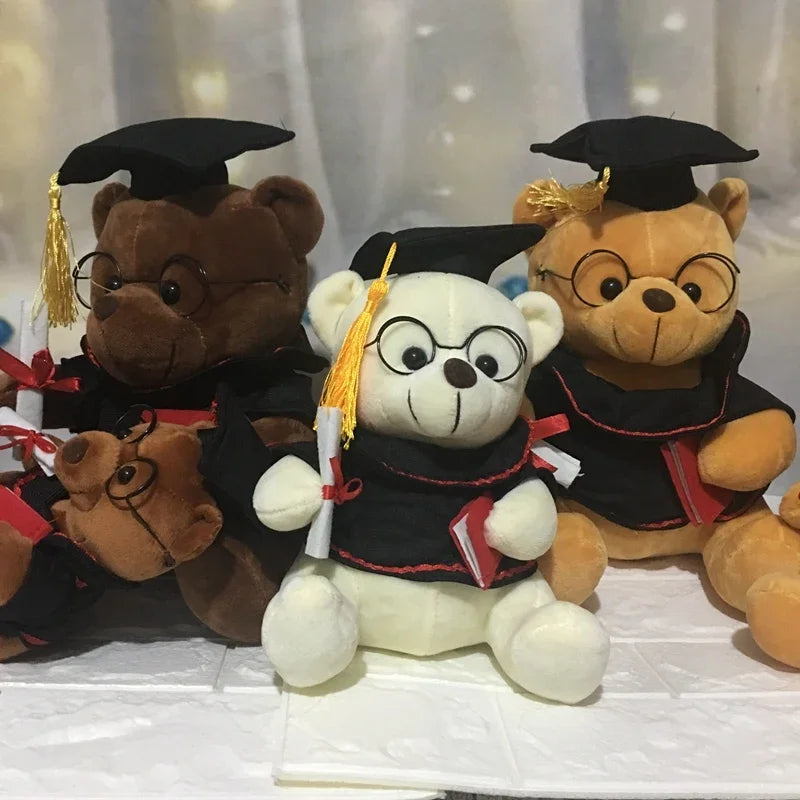 1pc 18cm Cute Graduate Dr. Bear Plush Toy Stuffed Teddy Bear kawaii Toys for Kid Funny Graduation Gift for baby Home Decorate